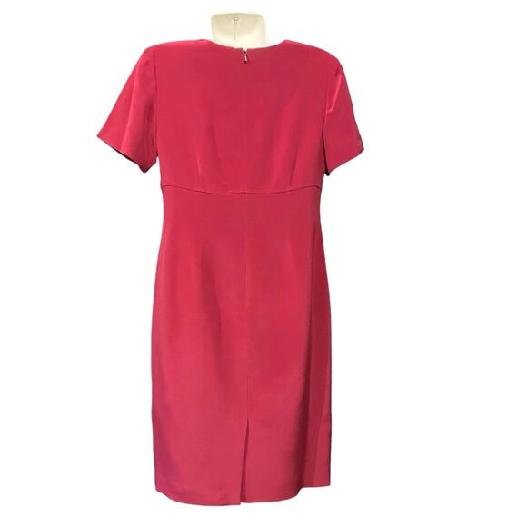 Talbots Women's Pink 100% Pure Silk Empire Waist Short Sleeve Sheath Dress Sz 4 - Picture 5 of 11